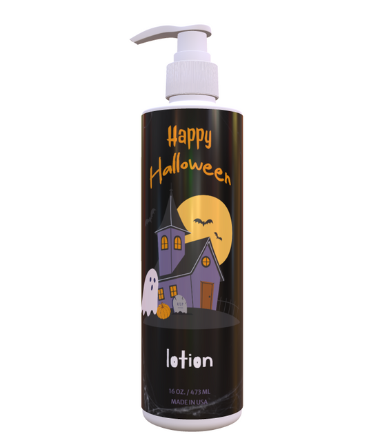 Halloween Lotion – Haunted House & Cobwebs | Fresh Green Tea & Lemon Scent |  16 oz Pump | Spooky Bathroom Decor | Paraben-Free, Made in USA
